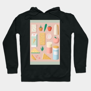 Snack Time - Pastel Colored Pattern Hoodie